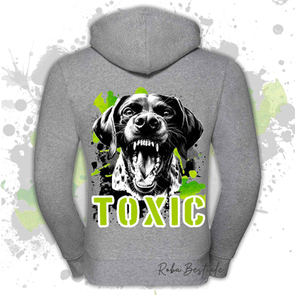 Felpa TOXIC - CANE DA FERMA TEDESCO A PELO CORTO - KURZHAAR - Con Cappuccio e Full Zip, Uomo o Donna, in tanti colori - dalla XS alla 5XL