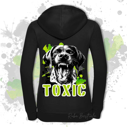 Felpa TOXIC - CANE DA FERMA TEDESCO A PELO CORTO - KURZHAAR - Con Cappuccio e Full Zip, Uomo o Donna, in tanti colori - dalla XS alla 5XL