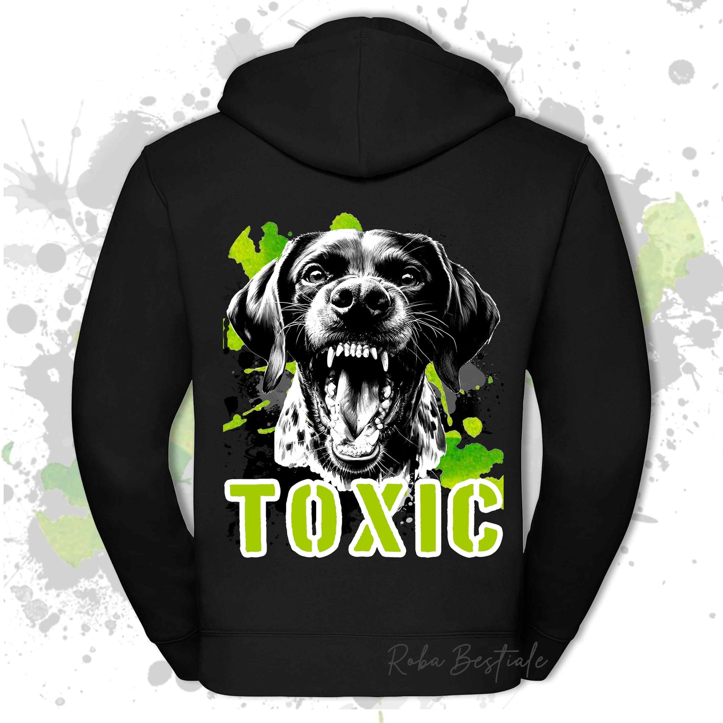 Felpa TOXIC - CANE DA FERMA TEDESCO A PELO CORTO - KURZHAAR - Con Cappuccio e Full Zip, Uomo o Donna, in tanti colori - dalla XS alla 5XL