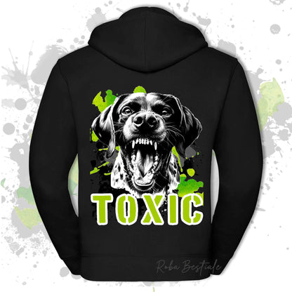 Felpa TOXIC - CANE DA FERMA TEDESCO A PELO CORTO - KURZHAAR - Con Cappuccio e Full Zip, Uomo o Donna, in tanti colori - dalla XS alla 5XL