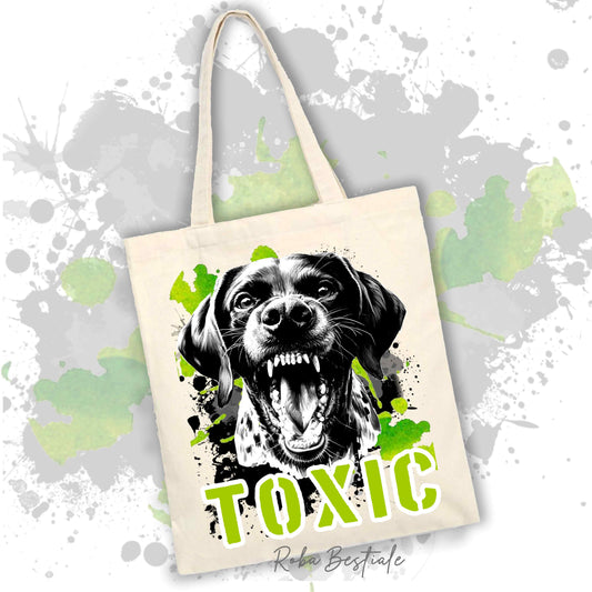 Shopper TOXIC - CANE DA FERMA TEDESCO A PELO CORTO - KURZHAAR - Diversi colori disponibili, 100% Cotone