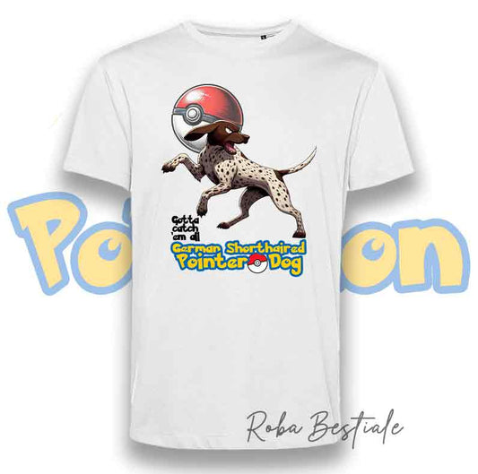 T-Shirt POKEMON - CANE DA FERMA TEDESCO a Pelo Corto - KURZHAAR