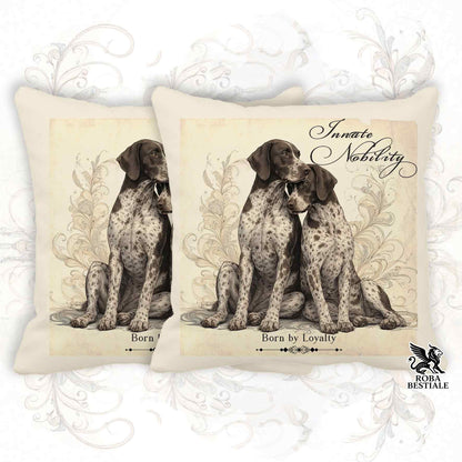 Cuscino NOBILITY - CANE DA FERMA TEDESCO a Pelo Corto Roano Marrone - 100% Tela di Cotone - 40x40 cm