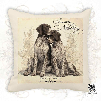 Cuscino NOBILITY - CANE DA FERMA TEDESCO a Pelo Corto Roano Marrone - 100% Tela di Cotone - 40x40 cm