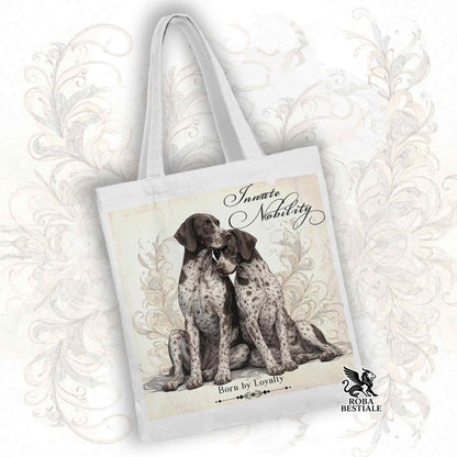 Tote Bag NOBILITY - CANE DA FERMA TEDESCO a Pelo Corto Roano Marrone - 100% Cotone - Bianca o Beige