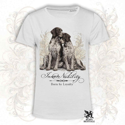T-Shirt NOBILITY - CANE DA FERMA TEDESCO a Pelo Corto Roano Marrone - Bianca o Beige, da Uomo o da Donna - dalla XS alla 5XL
