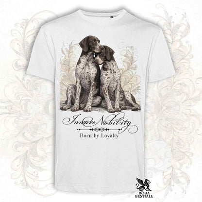 T-Shirt NOBILITY - CANE DA FERMA TEDESCO a Pelo Corto Roano Marrone - Bianca o Beige, da Uomo o da Donna - dalla XS alla 5XL