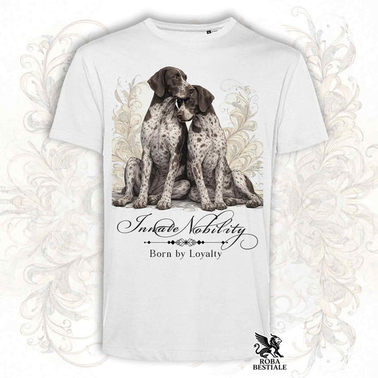 T-Shirt NOBILITY - CANE DA FERMA TEDESCO a Pelo Corto Roano Marrone - Bianca o Beige, da Uomo o da Donna - dalla XS alla 5XL