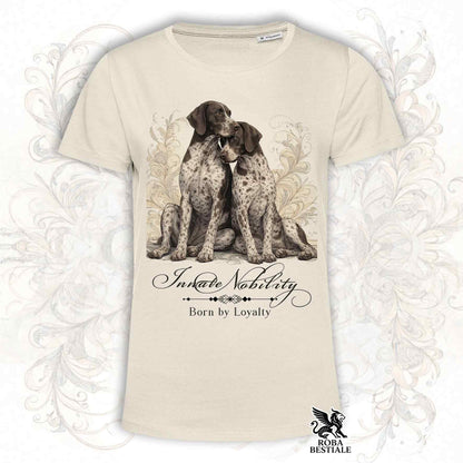 T-Shirt NOBILITY - CANE DA FERMA TEDESCO a Pelo Corto Roano Marrone - Bianca o Beige, da Uomo o da Donna - dalla XS alla 5XL