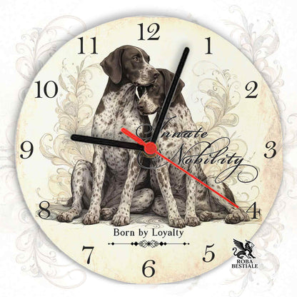 Orologio da Muro NOBILITY - CANE DA FERMA TEDESCO a Pelo Corto Roano Marrone - in MDF - diametro 20 o 30 cm
