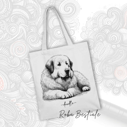 Shopper DOODLE Elegance - CANE DA MONTAGNA DEI PIRENEI - Diversi colori disponibili, 100% Cotone
