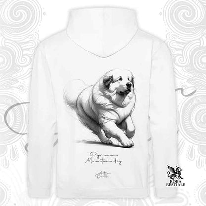 Sweatshirt ACTION DOODLE - CHIEN DE MONTAGNE DES PYRÉNÉES 1 - Unisexe - Gris - du XS au 3XL