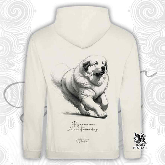 Felpa ACTION DOODLE - CANE DA MONTAGNA DEI PIRENEI 1 - Unisex - Grigia - dalla XS alla 3XL
