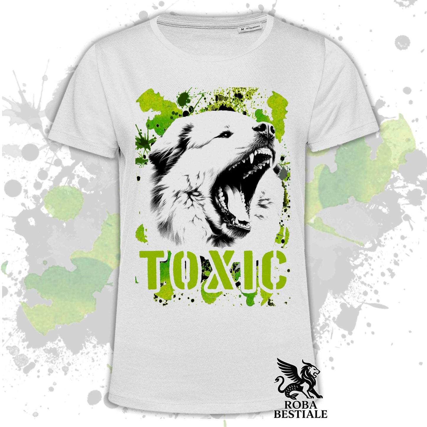 T-Shirt TOXIC - CANE DA MONTAGNA DEI PIRENEI - Bianca o Beige, da Uomo o da Donna - dalla XS alla 5XL