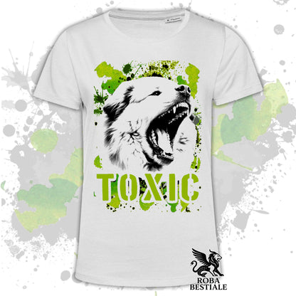 T-Shirt TOXIC - CANE DA MONTAGNA DEI PIRENEI - Bianca o Beige, da Uomo o da Donna - dalla XS alla 5XL