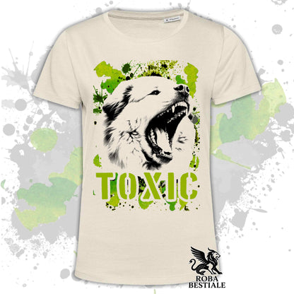 T-Shirt TOXIC - CANE DA MONTAGNA DEI PIRENEI - Bianca o Beige, da Uomo o da Donna - dalla XS alla 5XL