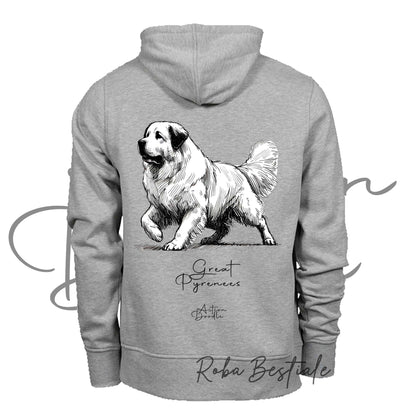 Felpa ACTION DOODLE - CANE DA MONTAGNA DEI PIRENEI 1 - Unisex - Grigia - dalla XS alla 3XL