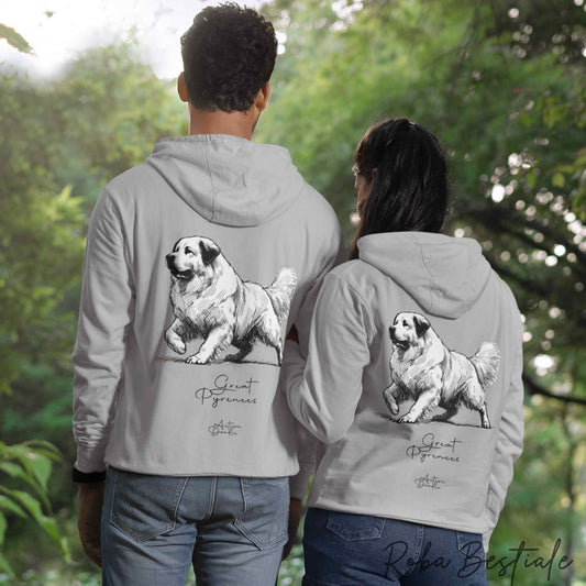 Felpa ACTION DOODLE - CANE DA MONTAGNA DEI PIRENEI 1 - Unisex - Grigia - dalla XS alla 3XL