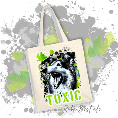 Shopper TOXIC - CANE DA PASTORE SCOZZESE a Pelo Corto - Borsa in 100% cotone - Disponibile in diversi colori