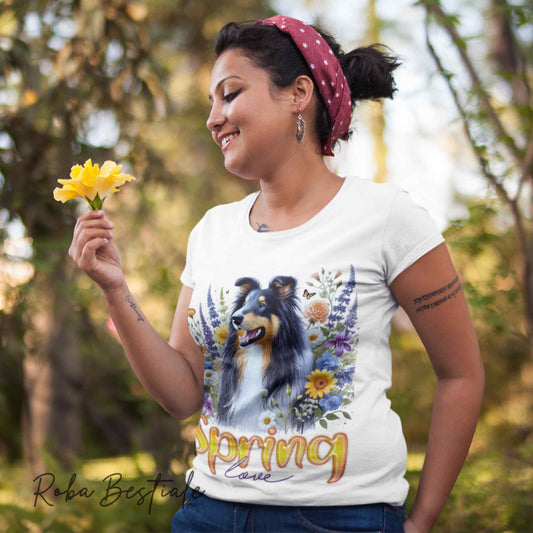 T-Shirt SPRING LOVE - SCOTTISH SHEEPDOG Tricolor