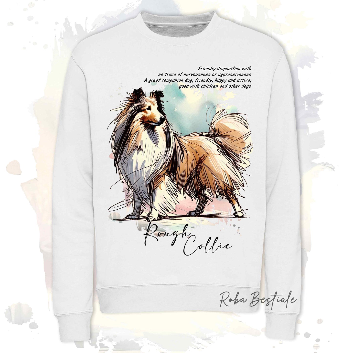 Felpa BEHAVIOR - CANE DA PASTORE SCOZZESE a Pelo Lungo Fulvo Zibellino - Girocollo, Unisex, in tanti colori! - dalla XS alla 3XL