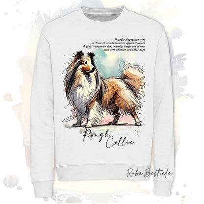 Felpa BEHAVIOR - CANE DA PASTORE SCOZZESE a Pelo Lungo Fulvo Zibellino - Girocollo, Unisex, in tanti colori! - dalla XS alla 3XL