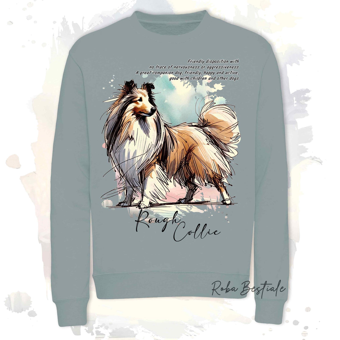 Felpa BEHAVIOR - CANE DA PASTORE SCOZZESE a Pelo Lungo Fulvo Zibellino - Girocollo, Unisex, in tanti colori! - dalla XS alla 3XL