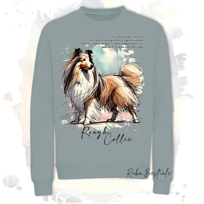 Felpa BEHAVIOR - CANE DA PASTORE SCOZZESE a Pelo Lungo Fulvo Zibellino - Girocollo, Unisex, in tanti colori! - dalla XS alla 3XL