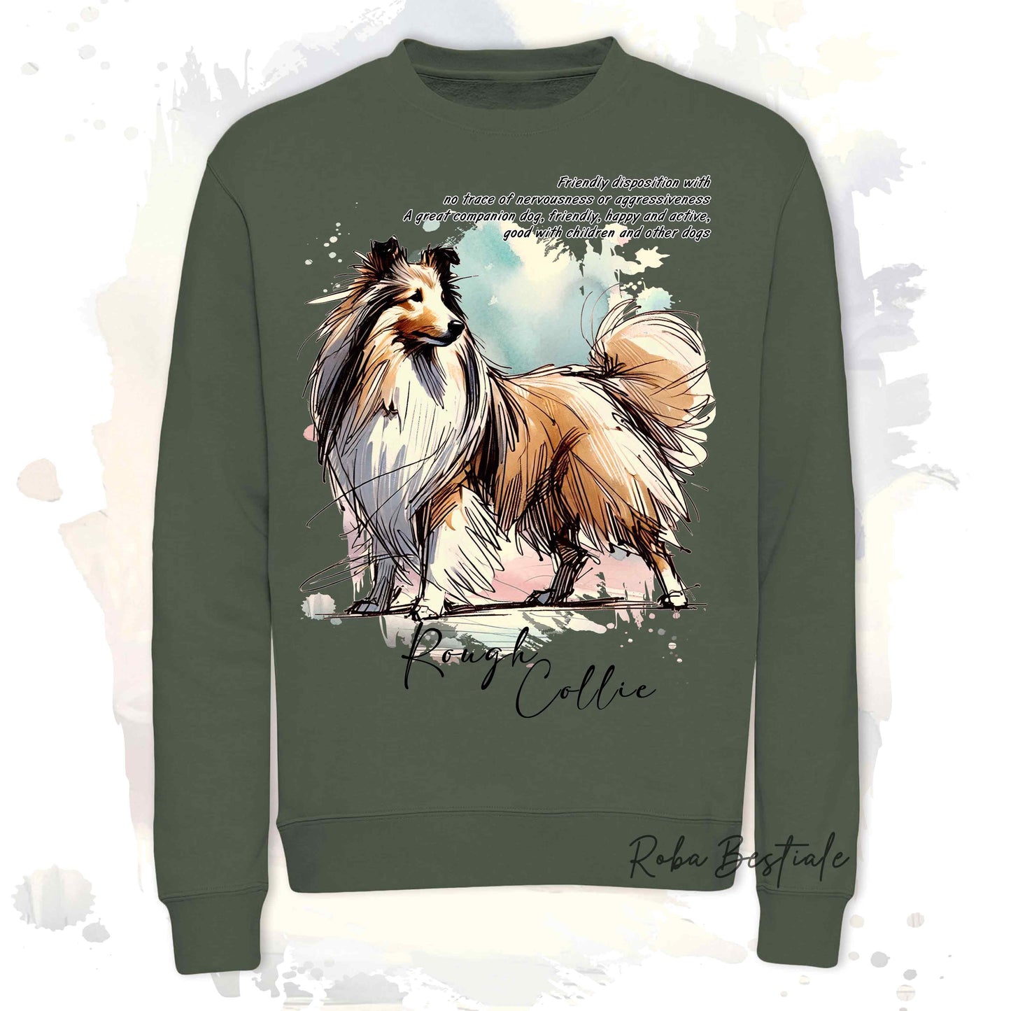 Felpa BEHAVIOR - CANE DA PASTORE SCOZZESE a Pelo Lungo Fulvo Zibellino - Girocollo, Unisex, in tanti colori! - dalla XS alla 3XL