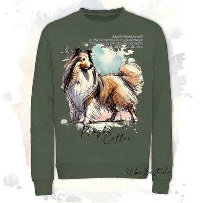 Felpa BEHAVIOR - CANE DA PASTORE SCOZZESE a Pelo Lungo Fulvo Zibellino - Girocollo, Unisex, in tanti colori! - dalla XS alla 3XL
