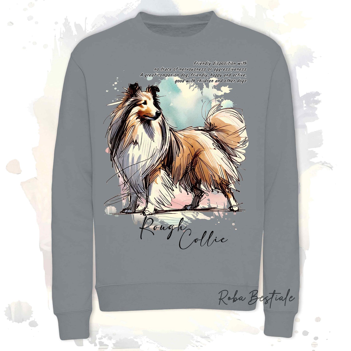 Felpa BEHAVIOR - CANE DA PASTORE SCOZZESE a Pelo Lungo Fulvo Zibellino - Girocollo, Unisex, in tanti colori! - dalla XS alla 3XL