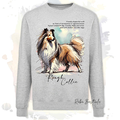 Felpa BEHAVIOR - CANE DA PASTORE SCOZZESE a Pelo Lungo Fulvo Zibellino - Girocollo, Unisex, in tanti colori! - dalla XS alla 3XL
