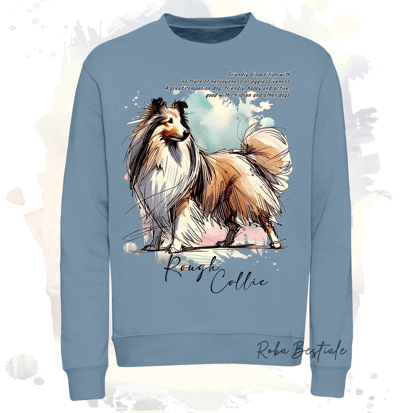 Felpa BEHAVIOR - CANE DA PASTORE SCOZZESE a Pelo Lungo Fulvo Zibellino - Girocollo, Unisex, in tanti colori! - dalla XS alla 3XL
