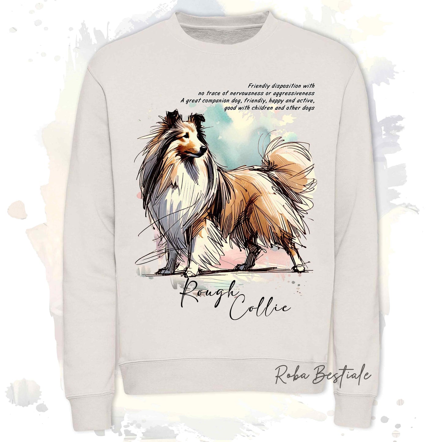 Felpa BEHAVIOR - CANE DA PASTORE SCOZZESE a Pelo Lungo Fulvo Zibellino - Girocollo, Unisex, in tanti colori! - dalla XS alla 3XL