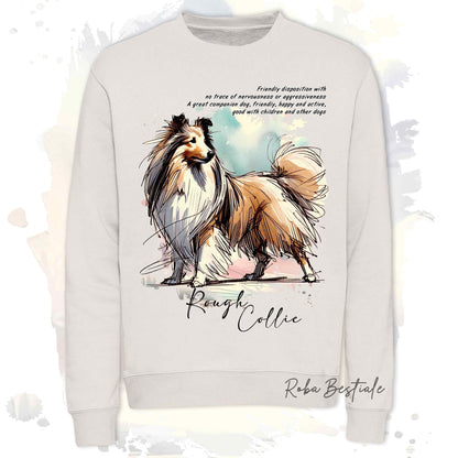 Felpa BEHAVIOR - CANE DA PASTORE SCOZZESE a Pelo Lungo Fulvo Zibellino - Girocollo, Unisex, in tanti colori! - dalla XS alla 3XL