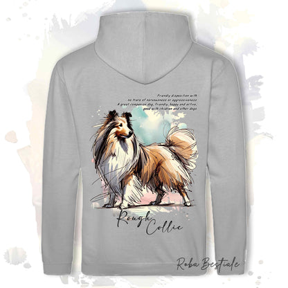 Felpa BEHAVIOR - CANE DA PASTORE SCOZZESE a Pelo Lungo Fulvo Zibellino - Cappuccio e Tasconi, Unisex, in tanti colori - dalla XS alla 5XL