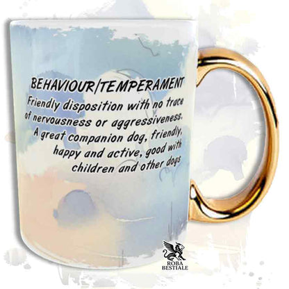 Mug BEHAVIOR - COLLEY à Poils Longs Zibeline - En Céramique, avec anse dorée - 330 ml