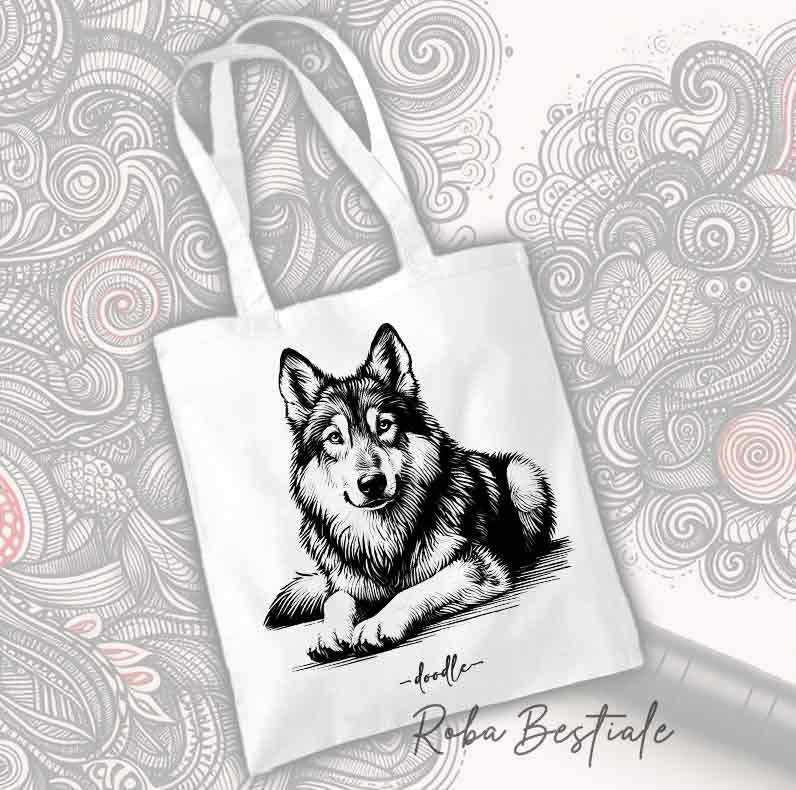 Shopper DOODLE - CANE LUPO CECOSLOVACCO