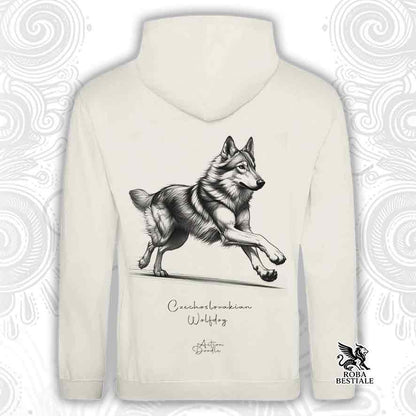 Sweat ACTION DOODLE - CHIEN LOUP TCHECOSLOVAQUE - À Capuche et Grandes Poches, plusieurs couleurs, Unisexe - du XS au 3XL