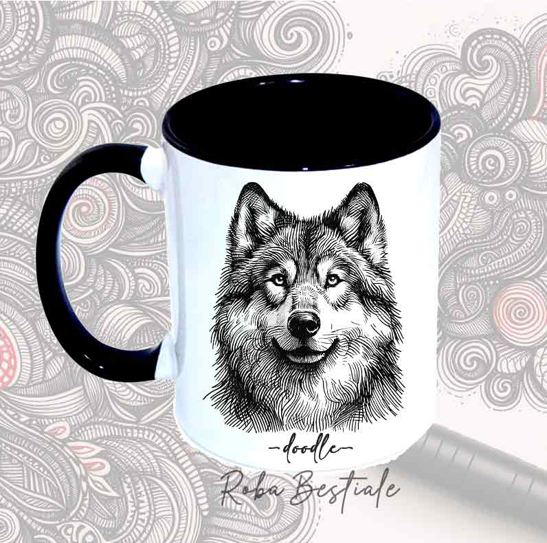 Tazza DOODLE - CANE LUPO CECOSLOVACCO