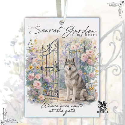 Profumatore SECRET GARDEN - CANE LUPO CECOSLOVACCO - In Feltro, con cordino - 7,5 x 10 cm