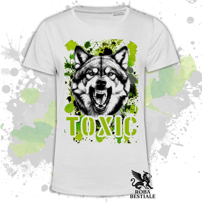 T-Shirt TOXIC - CANE LUPO CECOSLOVACCO - Bianca o Beige, da Uomo o da Donna - dalla XS alla 5XL