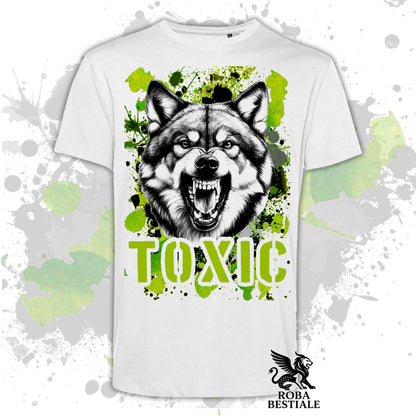 T-Shirt TOXIC - CANE LUPO CECOSLOVACCO - Bianca o Beige, da Uomo o da Donna - dalla XS alla 5XL