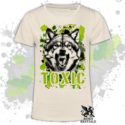 T-Shirt TOXIC - CANE LUPO CECOSLOVACCO - Bianca o Beige, da Uomo o da Donna - dalla XS alla 5XL