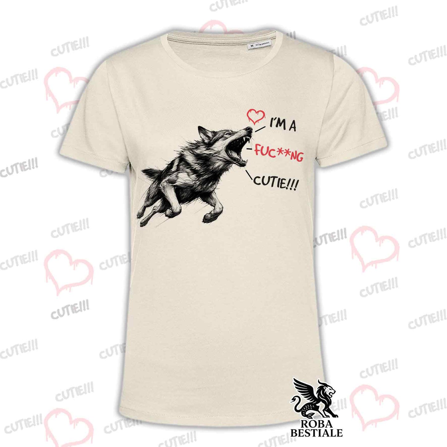 CUTIE T-Shirt - CZECHOSLOVAKIAN WOLFDOG - White or Beige, Men's or Women's - from XS to 5XL