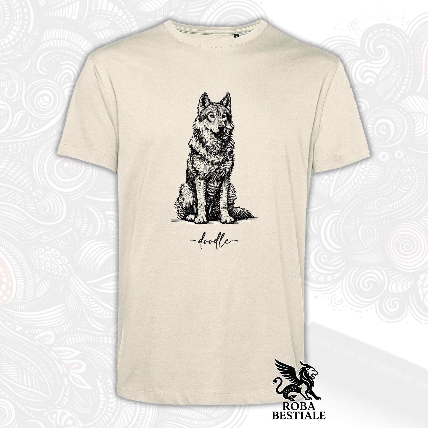 Doodle T-Shirt - Czechoslovakian Wolfdog - White or Beige, Men's or Women's - from XS to 5XL