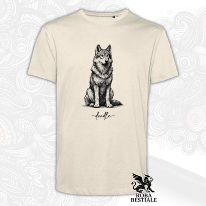 Doodle T-Shirt - Czechoslovakian Wolfdog - White or Beige, Men's or Women's - from XS to 5XL
