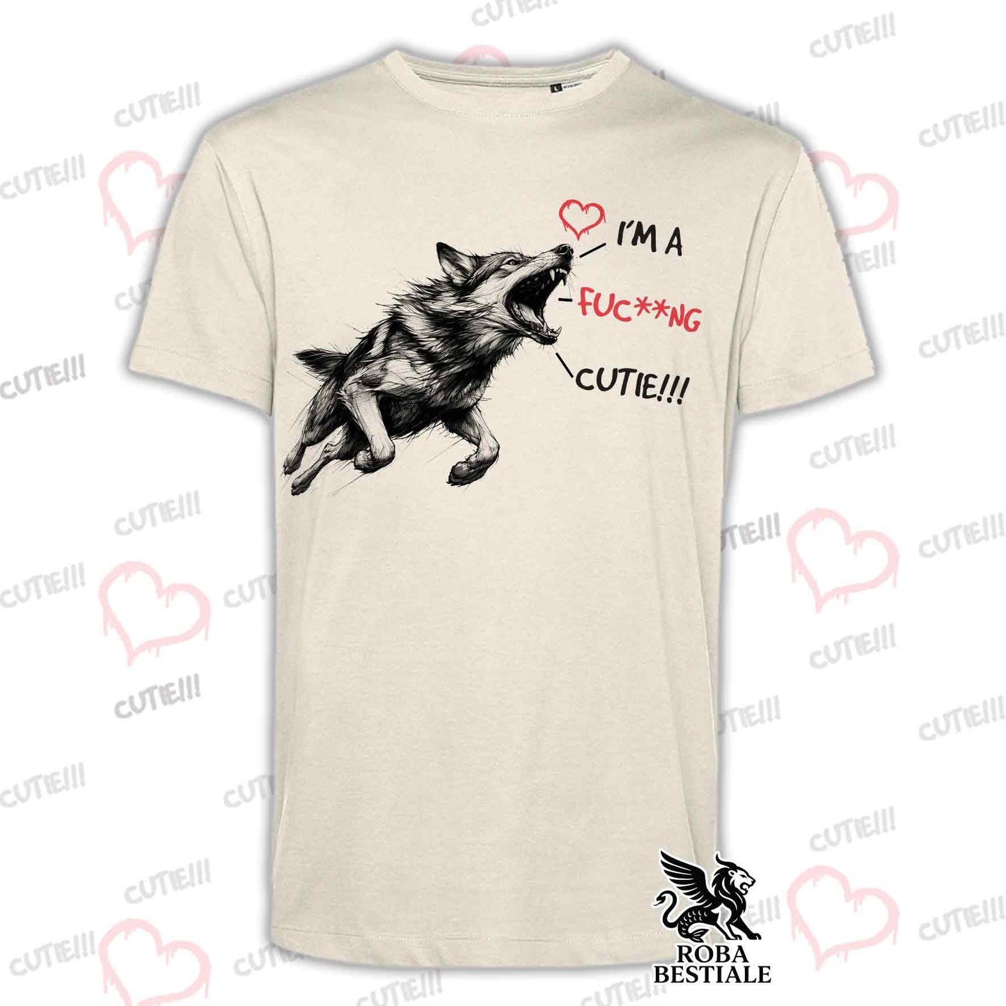 CUTIE T-Shirt - CZECHOSLOVAKIAN WOLFDOG - White or Beige, Men's or Women's - from XS to 5XL