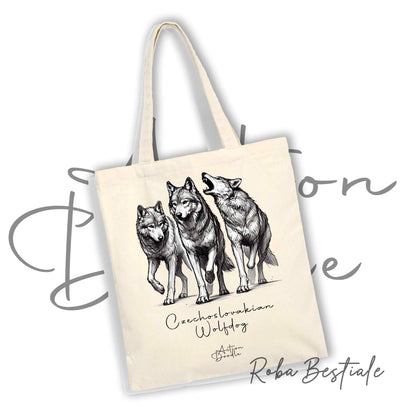 Shopper ACTION DOODLE - CANE LUPO CECOSLOVACCO 1 - Diversi colori disponibili, 100% Cotone