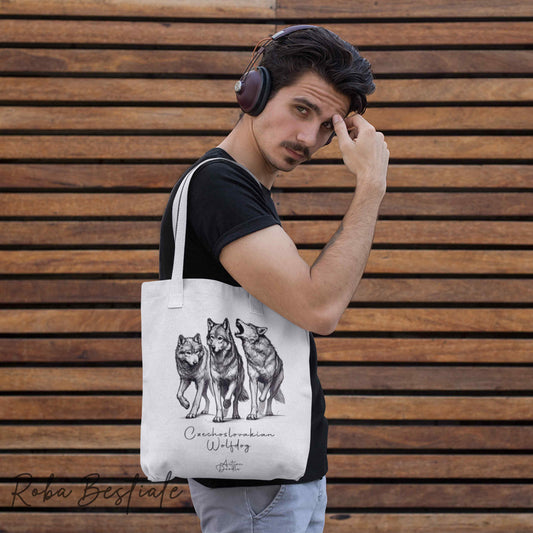 Shopper ACTION DOODLE - CANE LUPO CECOSLOVACCO 1 - Diversi colori disponibili, 100% Cotone
